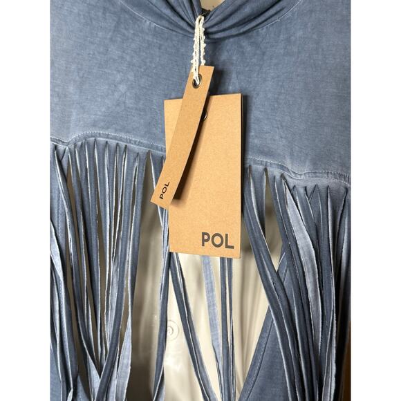 Pol Gray Fringe Top S NWT - Picture 7 of 10